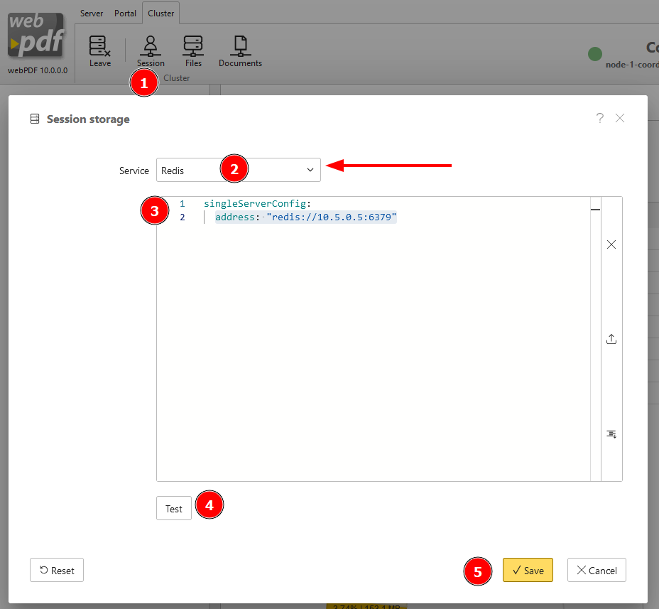 Cluster coordinator Redis setup