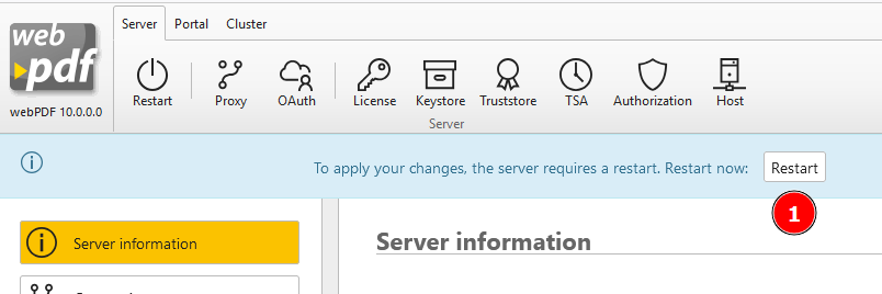 Restart server after cluster setup