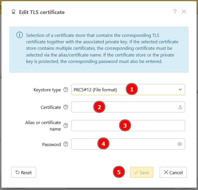 Select certificate